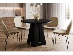 Minimalistyczny czarny rozkładany stół 100 cm SUZO