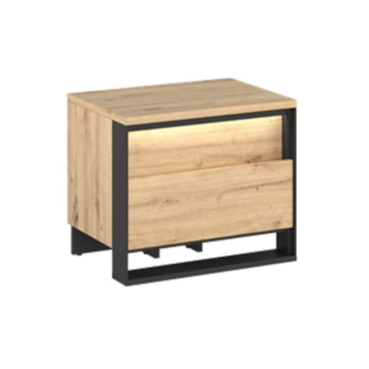 Designerski stolik nocny loft dąb artisan NINO