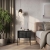 Stolik nocny ryflowany w stylu glamour czarne drewno FLORES
