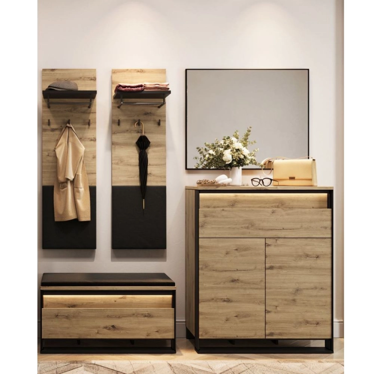 Elegancka komoda w stylu loftowym z dwoma szufladami NINO
