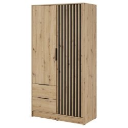Modna szafa dąb artisan 105cm z lamelami LIMA