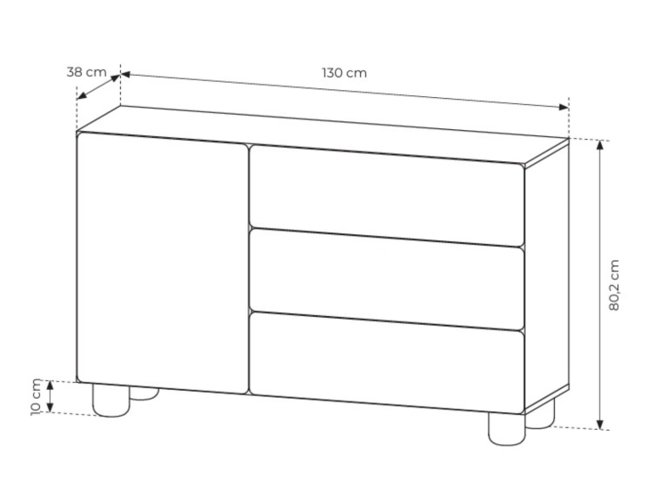 Minimalistyczna komoda do sypialni w stylu japandi MAVO