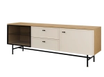 Elegancki stolik pod telewizor w stylu loft dąb wiosenny ESTI 