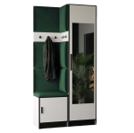 Garderoba z panelami nowoczesna MALTI BIAŁY ZIELONY