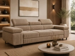 Przytulna sofa do mieszkania 275cm ciemny beż TOSCANO