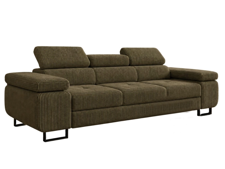 Wygodna sofa rozkładana do pokoju oliwka TOSCANO