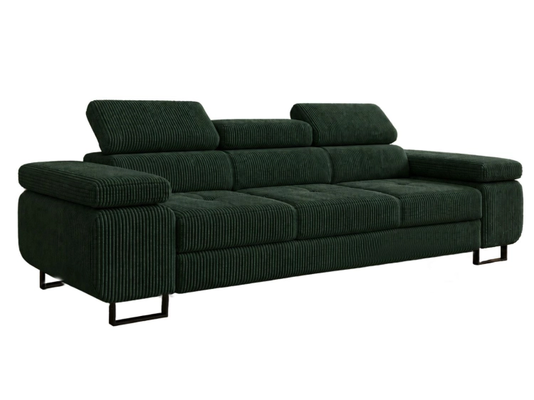 Miękka zielona sofa do dużego mieszkania TOSCANO