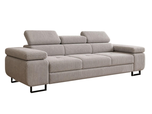 Szara sofa do salonu tapicerowana tkaniną sztruks TOSCANO