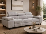 Szara sofa do salonu tapicerowana tkaniną sztruks TOSCANO
