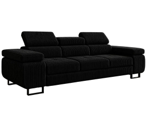 Czarna sofa do salonu w loftowym stylu sztruks TOSCANO