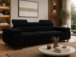 Czarna sofa do salonu w loftowym stylu sztruks TOSCANO 