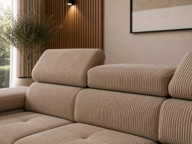 Designerska grafitowa sofa trzyosobowa do salonu TOSCANO