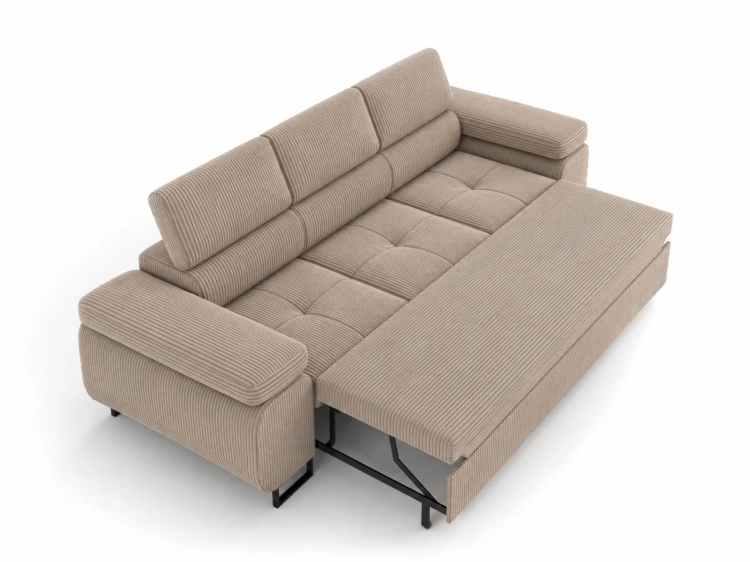 Designerska grafitowa sofa trzyosobowa do salonu TOSCANO
