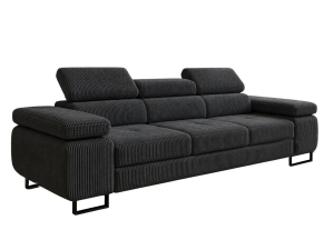 Designerska grafitowa sofa trzyosobowa do salonu TOSCANO