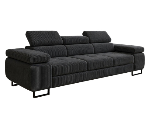 Designerska grafitowa sofa trzyosobowa do salonu TOSCANO