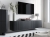 Elegancka szafka pod telewizor czarna 180cm wisząca VIKA
