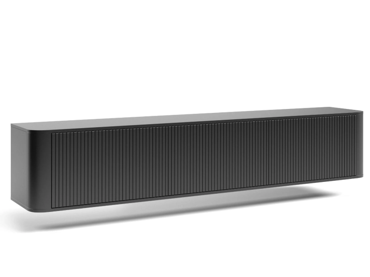 Elegancka szafka pod telewizor czarna 180cm wisząca VIKA