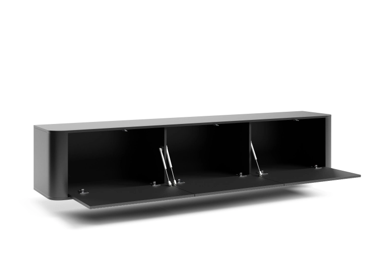 Elegancka szafka pod telewizor czarna 180cm wisząca VIKA