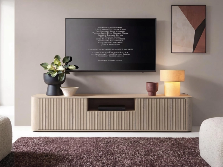 Elegancka szafka pod telewizor 200cm dąb cremona NEGRO