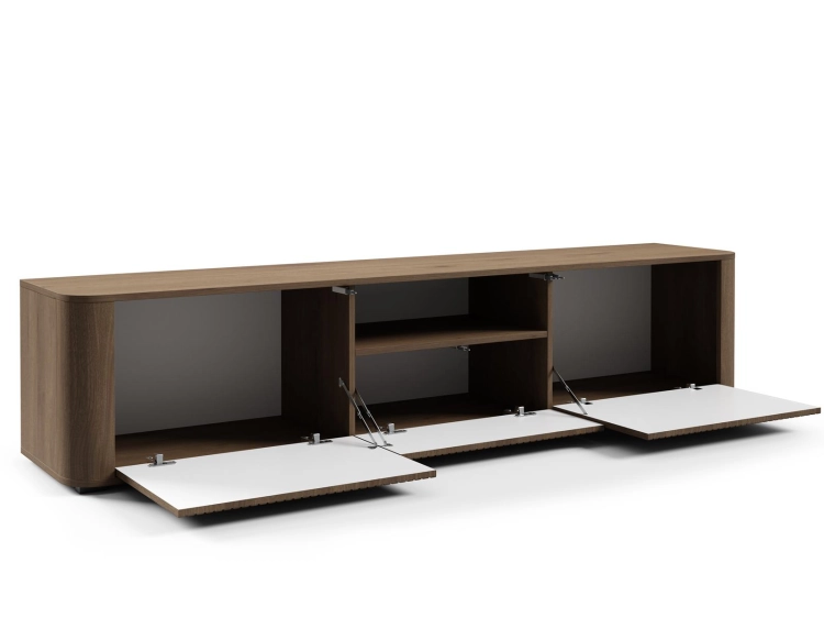 Orzechowa szafka RTV w stylu japandi 200cm NEGRO