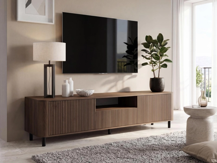 Szafka pod telewizor do dużego salonu 200cm orzech NEGRO