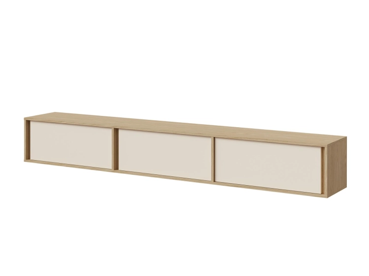 Szafka RTV 3-drzwiowa dąb wiosenny/beż 230cm MARVI