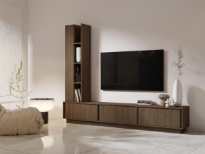 Meblościanka do nowoczesnego salonu MARVI orzech 230cm