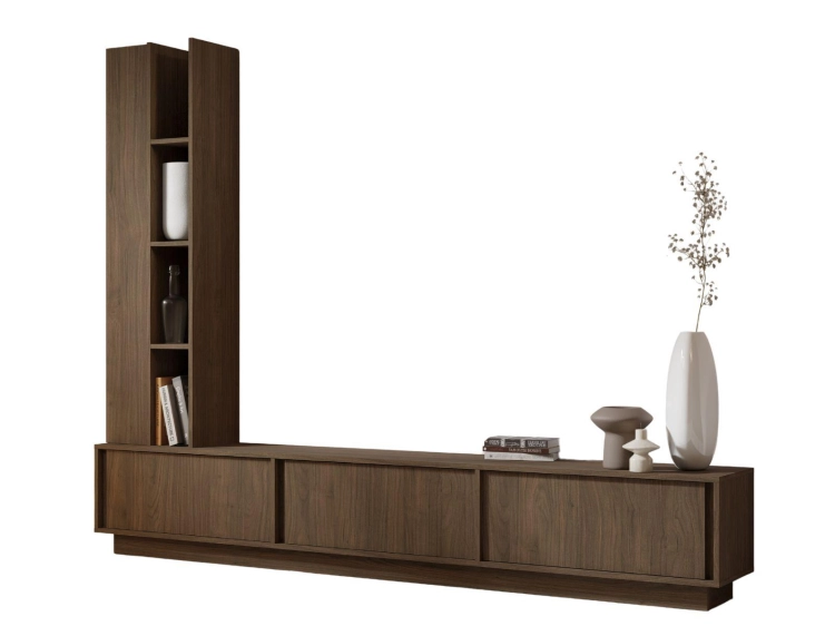 Meblościanka do nowoczesnego salonu MARVI orzech 230cm
