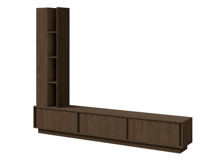 Meblościanka do nowoczesnego salonu MARVI orzech 230cm