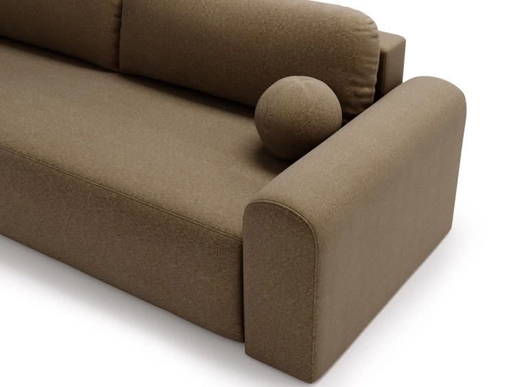 Brązowa rozkładana sofa do pokoju młodzieżowego AURA