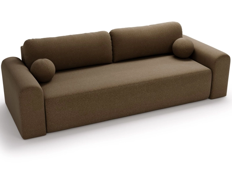Brązowa rozkładana sofa do pokoju młodzieżowego AURA
