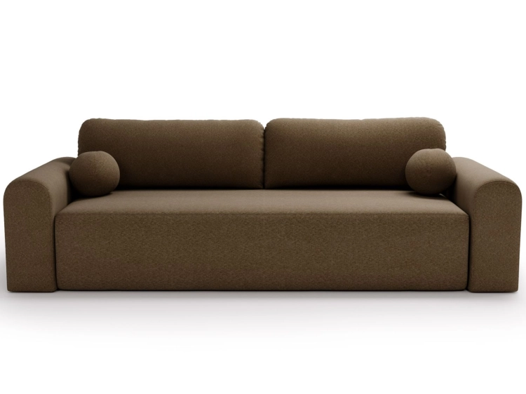 Brązowa rozkładana sofa do pokoju młodzieżowego AURA