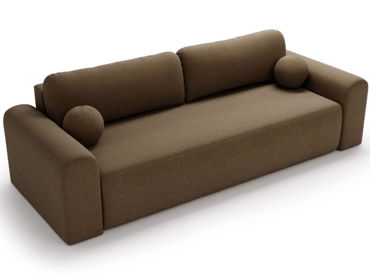 Brązowa rozkładana sofa do pokoju młodzieżowego AURA