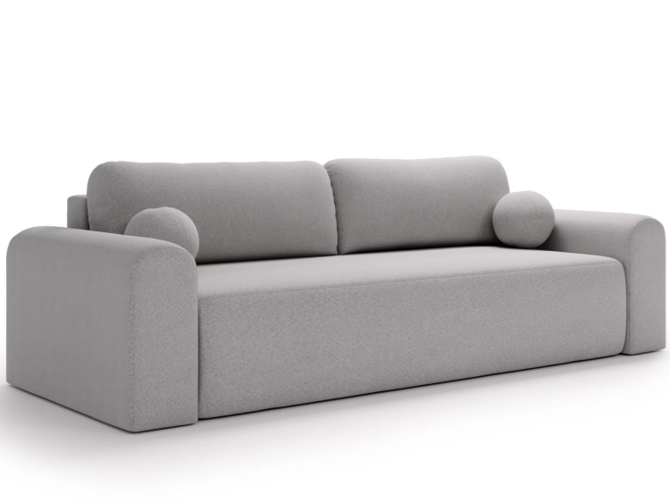 Szara sofa do salonu tkanina baranek funkcja DL AURA