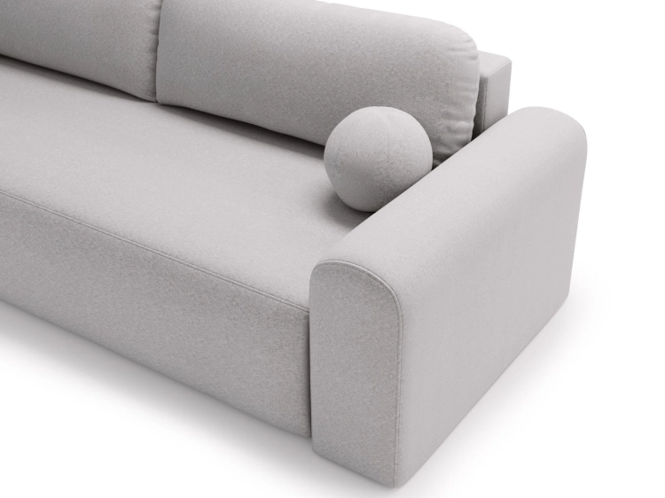 Szara sofa do salonu tkanina baranek funkcja DL AURA