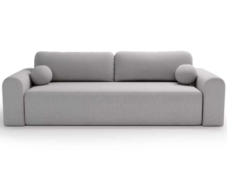 Szara sofa do salonu tkanina baranek funkcja DL AURA