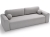 Szara sofa do salonu tkanina baranek funkcja DL AURA