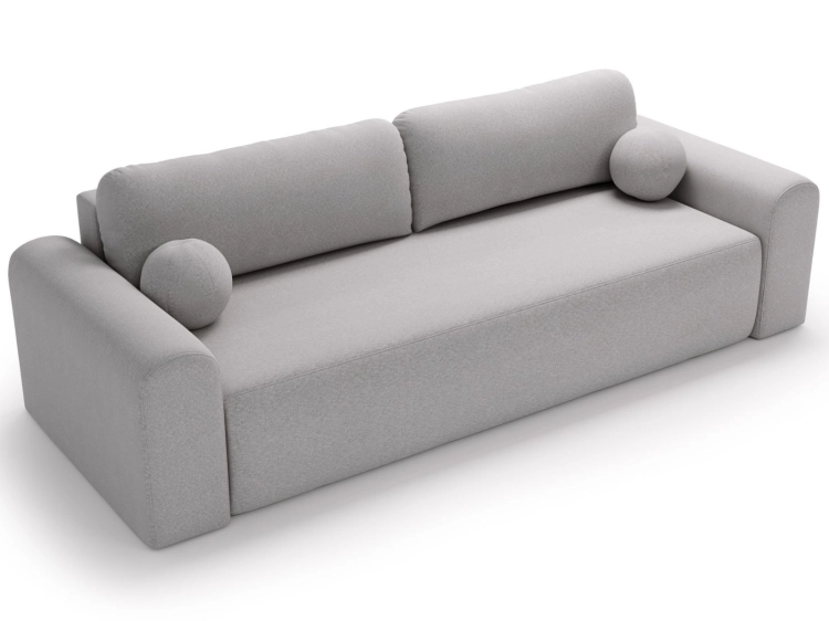 Szara sofa do salonu tkanina baranek funkcja DL AURA