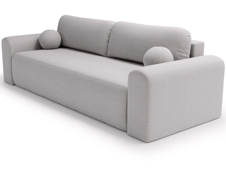 Szara sofa do salonu tkanina baranek funkcja DL AURA