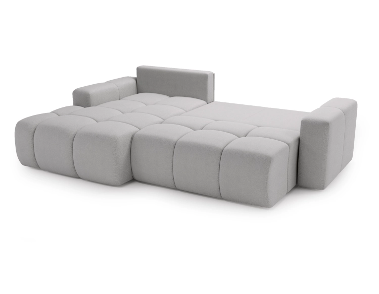 Elegancki szary narożnik tapicerowany tkaniną boucle RIMINI