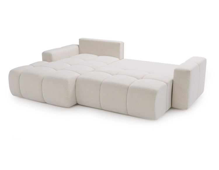 Designerski biały narożnik do dużego salonu baranek RIMINI