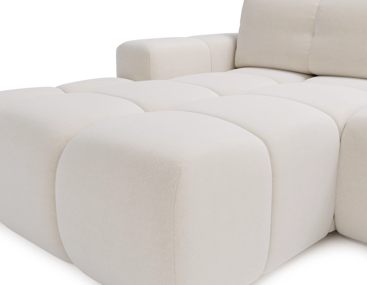 Designerski biały narożnik do dużego salonu baranek RIMINI