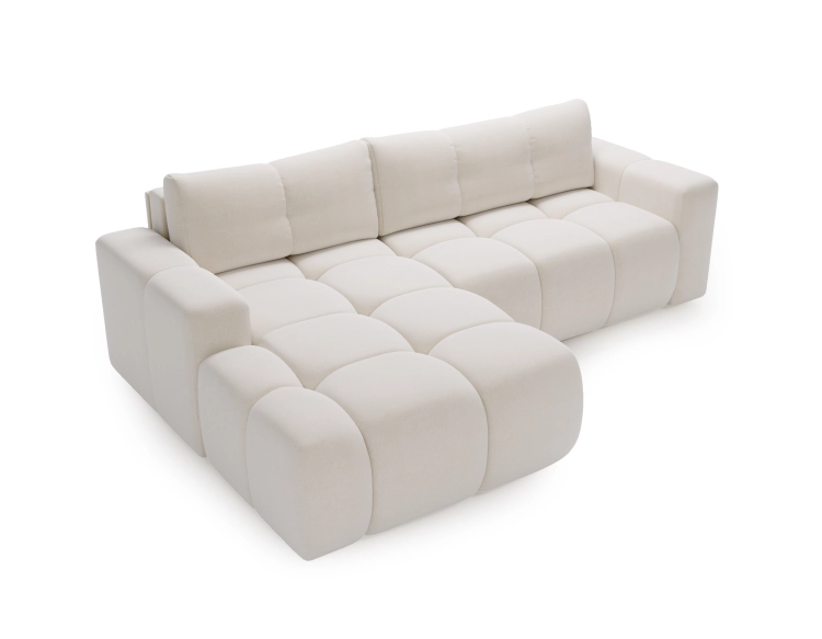 Designerski biały narożnik do dużego salonu baranek RIMINI