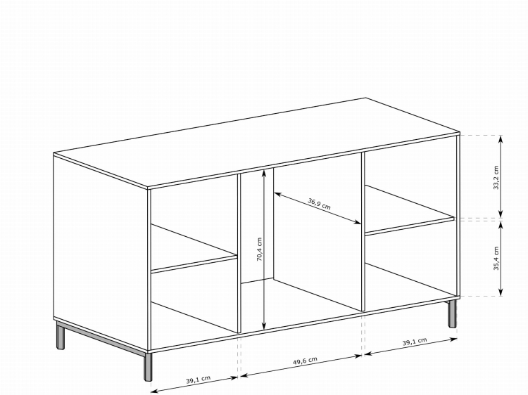 Ryflowana komoda do salonu z szufladami VIVAS ZIELONY