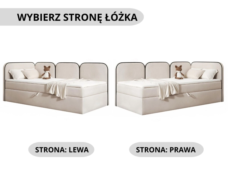 Dziecięce łóżko szare tkanina szenil z pojemnikiem BAMBI