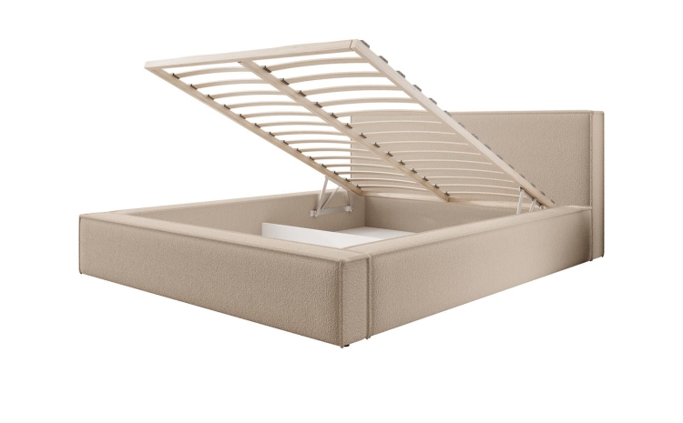 Beżowe łóżko nowoczesne sztruks 140x200 TULIA