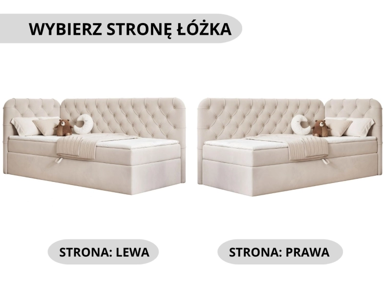 Designerskie szare łóżko z dekoracyjnymi przeszyciami LOU