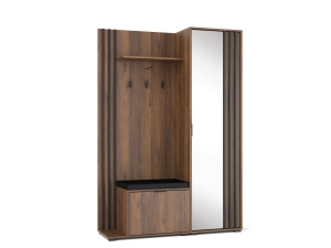 Elegancka garderoba z lustrem do przedpokoju orzech LIMA