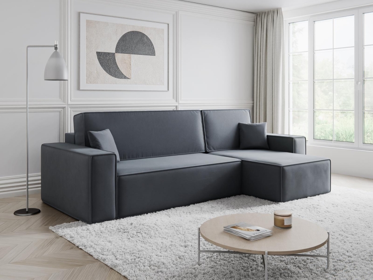 Rozkładany narożnik do małego salonu CARLS GRAFIT