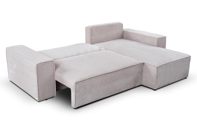 Beżowy narożnik do salonu L sztruksowy MALO